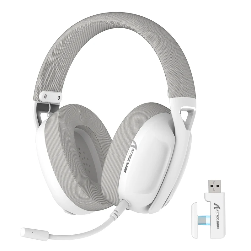 CASQUE GAMING ATTACK SHARK L80 PRO WIRELESS WHITE